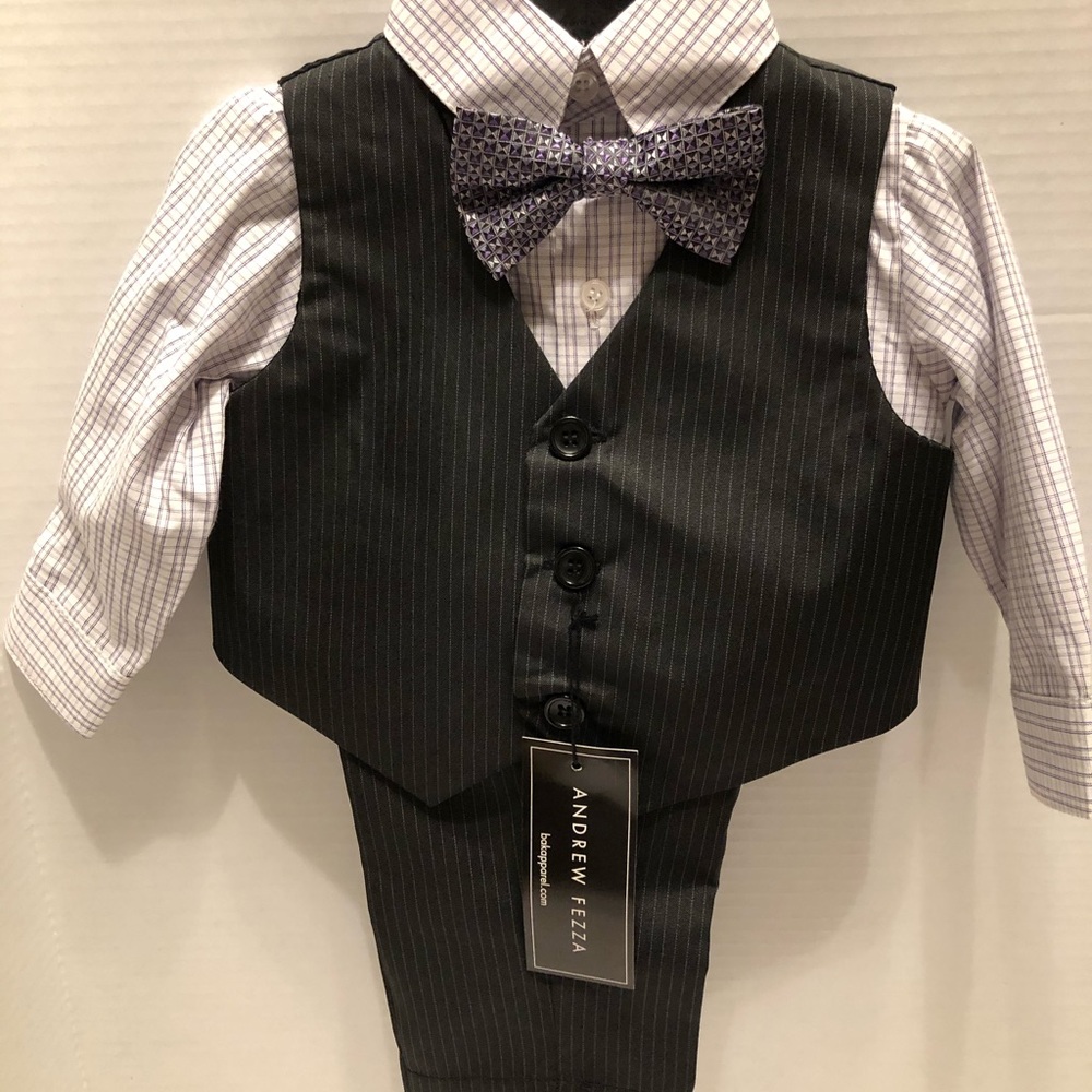 Andrew Fezza Suit 4 piece Black Size 3/6M